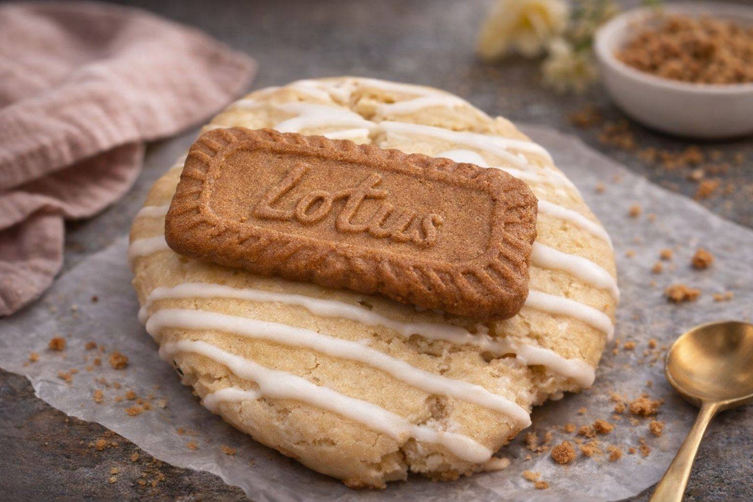 Biscoff Stuffed Chocolate Chip Cookie