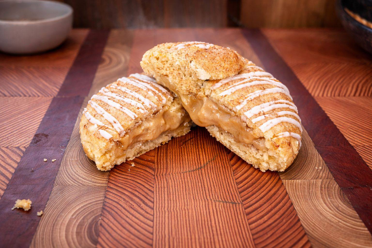 Cinnabon Stuffed White Chocolate Chip Cookie