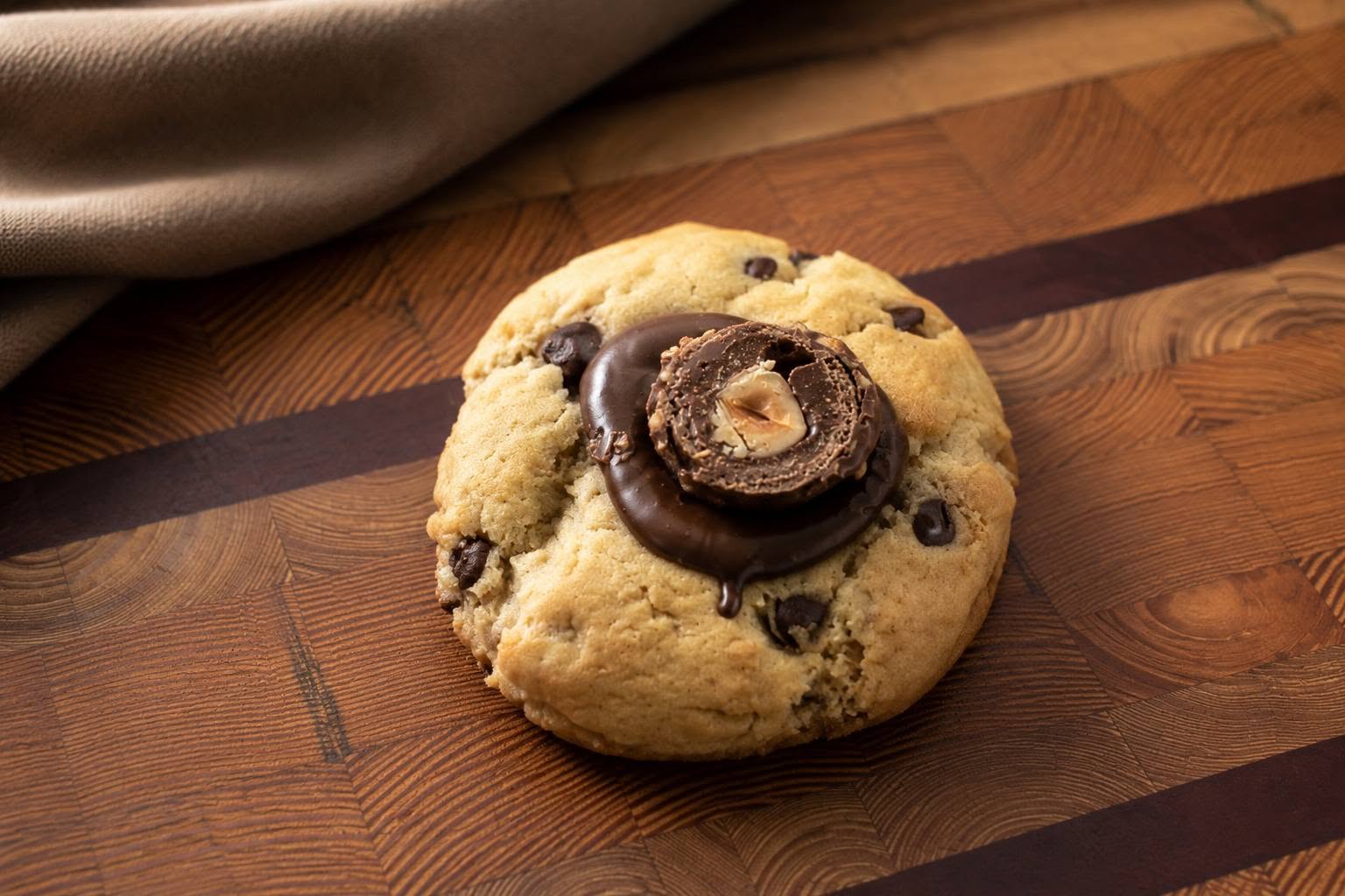 Ferrero Rocher Stuffed Chocolate Chip Cookie