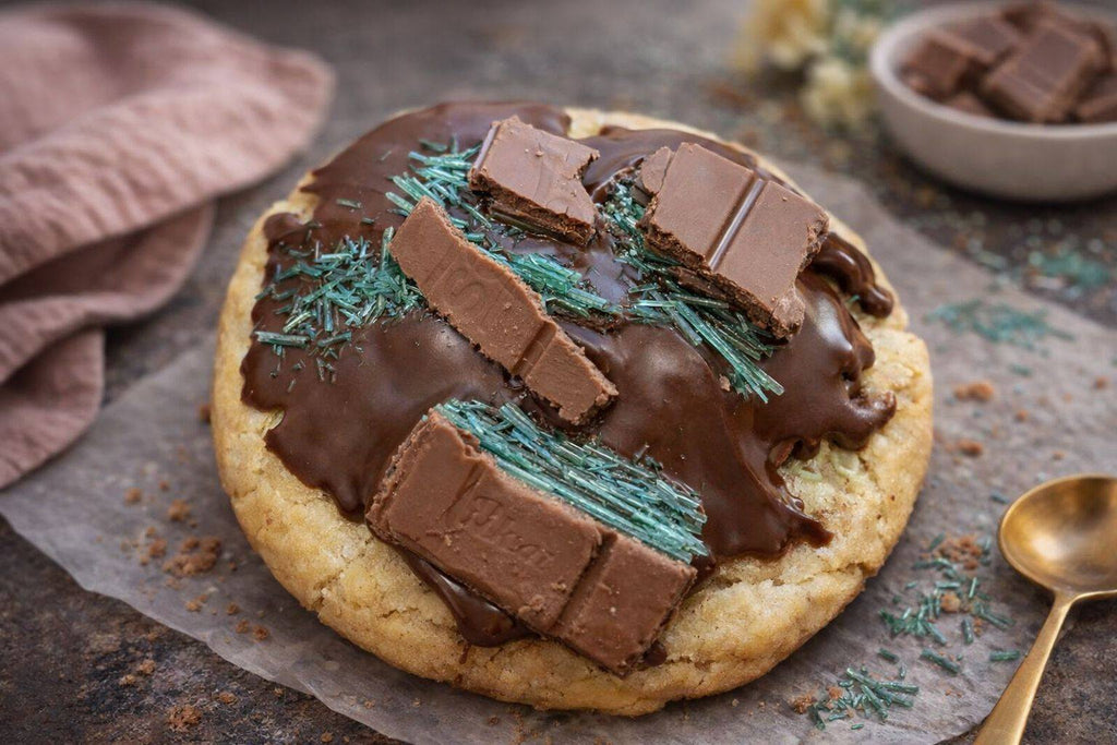 Peppermint Crisp Tart Stuffed Chocolate Chip Cookie